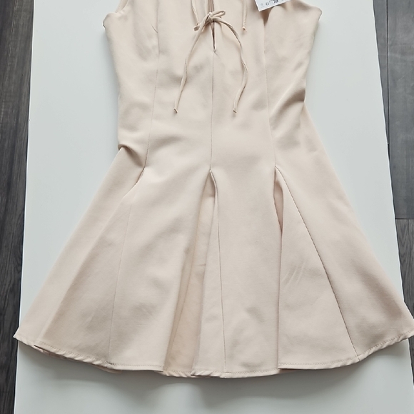 NWT Zara Elegant Cream Sleeveless Dress - Picture 5 of 8